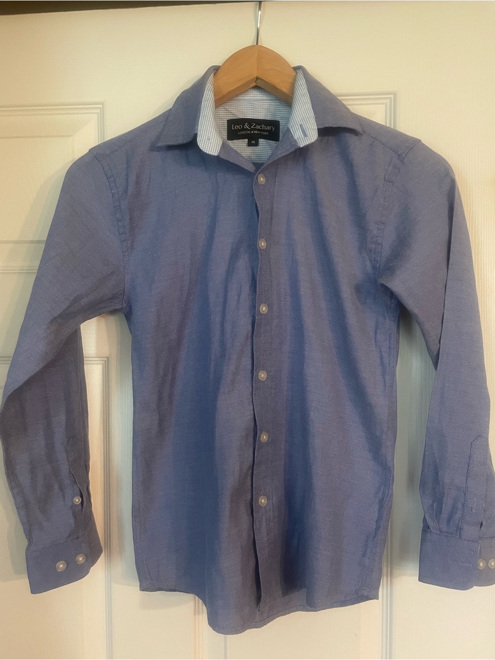 Leo and Zachary boys Blue Button-Up Dress Shirt